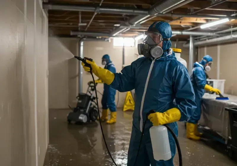 Basement Sanitization and Antimicrobial Treatment process in Aurora, IN