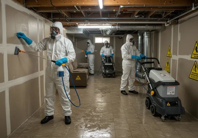 Basement Moisture Removal and Structural Drying process in Aurora, IN